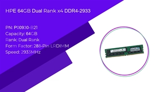 رم سرور اچ پی  HP/HPE 64GB Dual Rank x4 DDR4-2933 با پارت نامبر P00930-B21