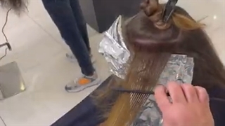 تبدیل موهای قهوه ای به بلوند بالیاژ