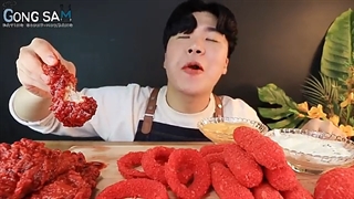 ASMR MUKBANG FIRE CHICKEN & CHEETOS HOT DOG EATING SOUND! Gà cay