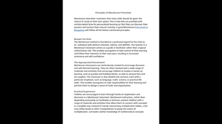 Principle of Montessori Preschool
