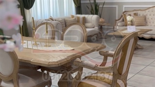 خرید سرویس مبلمان و میز ناهار خوری کلاسیک و چوبی در وودن مبل