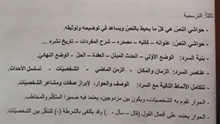 حواشی النص - بنیة النص - عناصر السرد - التکامل مع النمط السردی - الحوار ..