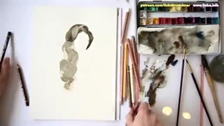 Hair with watercolor