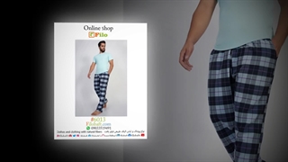 باکستر چهارخانه ست تیشرت شلوار مردانه نیم آستین و حلقه ای محصولات فیلو بافت