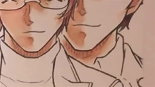 نقاشی زیبایی از اوکیا سوبارا (آکای شویچی) و ادوگاوا کونان (کودو شینیچی)