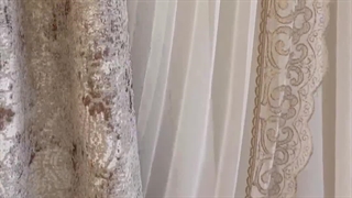 جدید ترین پرده سالن پذیرایی حریر طرح محو و ساتن پتینه