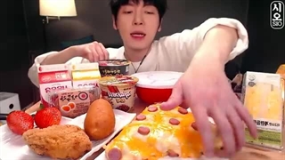 ASMR MUKBANG| 편의점 직접 만든 핵불닭 떡볶이 양념치킨 김밥 디저트 먹방 & 레시피 FRIED CHICKEN AND Tteokbokki EATING