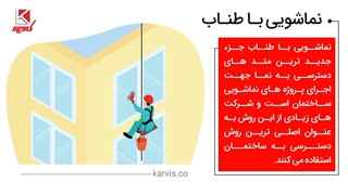 نماشویی ساختمان به روش دسترسی با طناب در کارویس