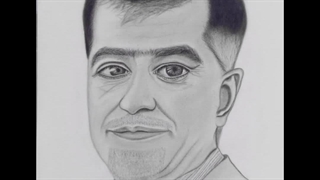 طراحی سیاه قلم روی بوم دکتر امیر کشوری