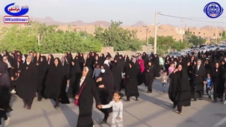 شمیم خوش حرم رضوی با حضور خدام امام رئوف به شهر خوسف ، محله جومیان