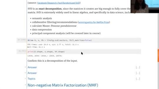 Computational Linear Algebra 2: Topic Modelling with SVD & NMF