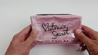 کیف لوازم آرایش طلقی مکعبی - اکلیلی صورتی