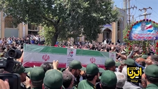 فیلم تشییع شهید مدافع امنیت مهدی شاه‌ ملکی در کرمانشاه