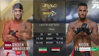 محسن محمد سیفی حریف خود را در یک و نیم دقیقه ناک اوت کرد