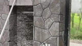 اجرای سنگ لاشه؛نمای دیوار فرزی