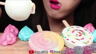 ASMR LOLLIPOP ICE CREAM, MARSHMALLOW, GUMMY JELLY 롤리팝 아이스크림, 마쉬멜로우, 젤리 먹방 EATING SOUNDS