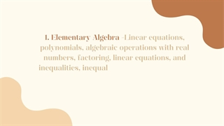 SUB-DISCIPLINES THAT COME UNDER ALGEBRA