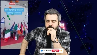 14020424: اهانت گستاخانه ورزشکار وطن فروش به پرچم ایران و تو دهنی محکم ورزشکار معلول با سجده بر پرچم