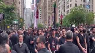 اهتزاز پرچم امام حسین (ع) در نیویورک