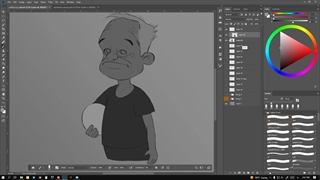 آموزش رایگان نقاشی دیجیتال - پیرمرد1 - آرت تول 12 از 17