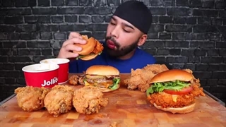 (ASMR NO TALKING) JOLLIBEE MUKBANG