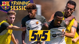 تمرین دوشنبه بارسلونا; یک مسابقه جذاب 5 نفره!