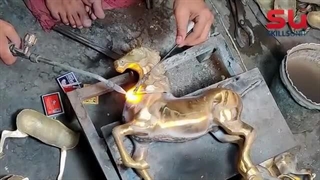 تولید سازه تزیینی با طرح اسب از فلز برنج