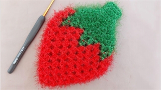 آموزش اسکاج قلاب بافی توت فرنگی  آموزش قلاب بافی آکادمینا